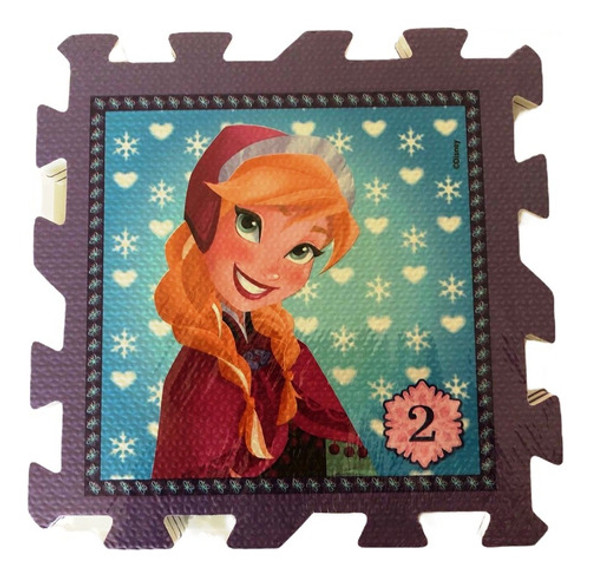 Alfombra Goma Eva Puzzle 9 Piezas 30x30 Frozen Disney 0