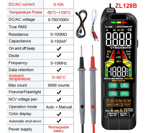 1 Multímetros, Medidor De Corrente Profissional, Detector C 1