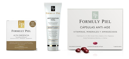 Kit Antiage + Antimanchas + Cápsulas Blandas Formuly Piel 0