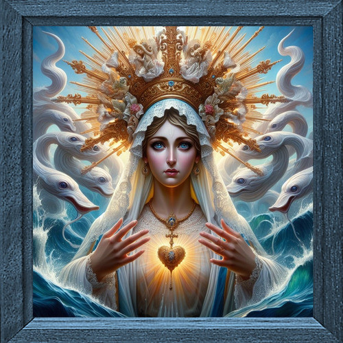 Cuadro De Arte Digital Iemanjá V9 50x50cm Pieza Única 0