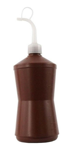 Almotolia Plástica 500ml Ambar Bico Curvo 0