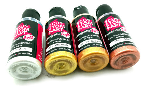 Pinturas Para Aerografia Metalizadas Set X4 Eterna Soft 1