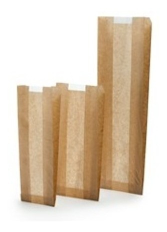 1.000 Saco Kraft Com Visor Liso 9x28 Multiuso Cereais Cookie 0