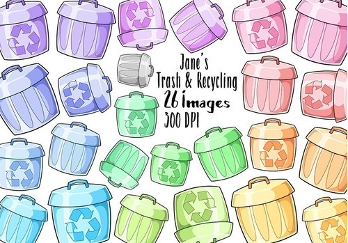 Cliparts Imagenes Png Tachos De Basura Reciclaje Pastel Jk71 0