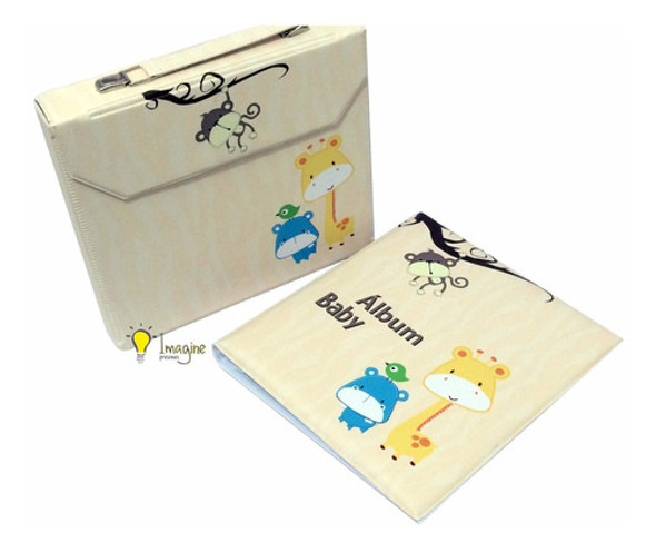 Álbum Bebê C/ Maleta  P/ 50 Fotos 20x25 - Zôo 0