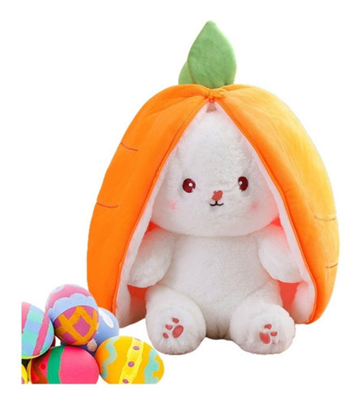 Brinquedo Pelúcia De 25cm Com Travesseiro Coelhinho De Cenou 0