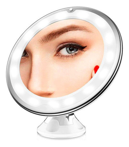 Espejo Con Aumento Y Luz Ideal Maquillaje Con Base Apoyo - E 1