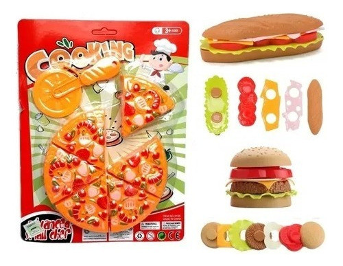 Juego Encastre Comida Rapida Pizza Hamburguesa Sándwich 0