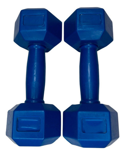 Par Mancuernas Hexagonal 9k C/u Pvc Rellena Fija Pesas- 0