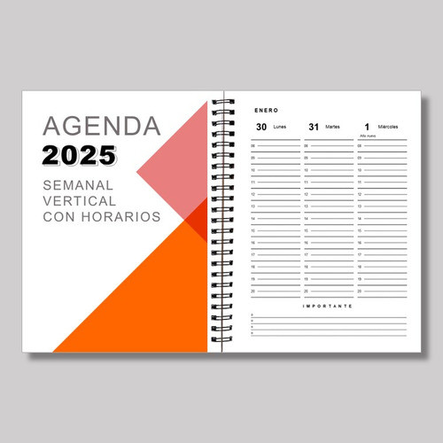 Kit Imprimible Agenda 2025 Semanal Vertical Con Horarios 0