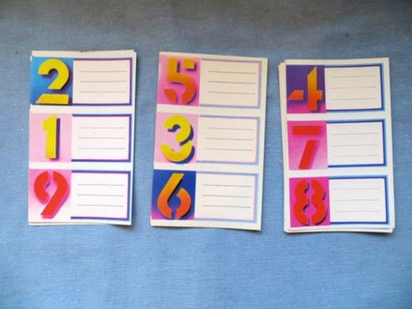 Etiquetas Escolares X 9 Unidades Numeros Del 1 Al 9 0