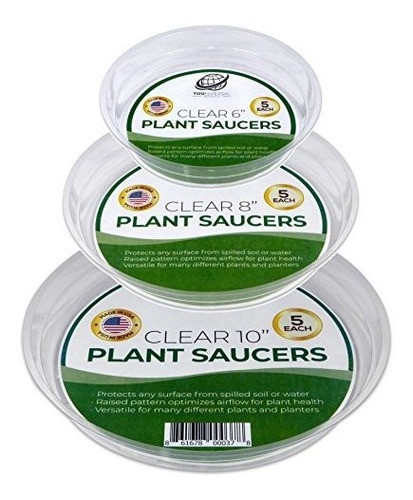 Youniversal Products Clear Plant Saucer Drip Trays Tamaños 0