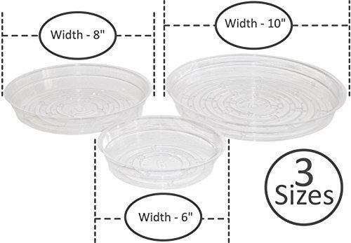 Youniversal Products Clear Plant Saucer Drip Trays Tamaños 1