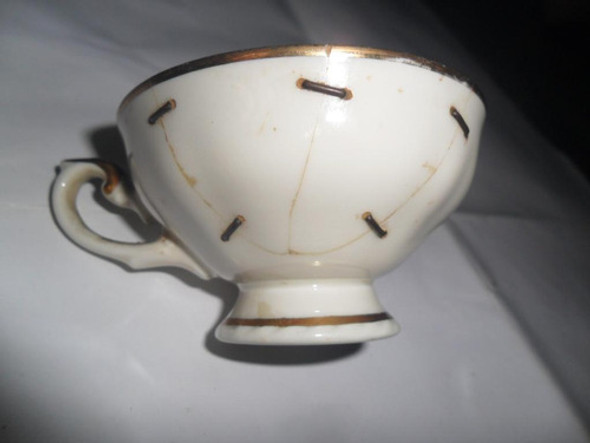 Antigua Taza Tacita Porcelana Dorado Bavaria Germany Gancho 1