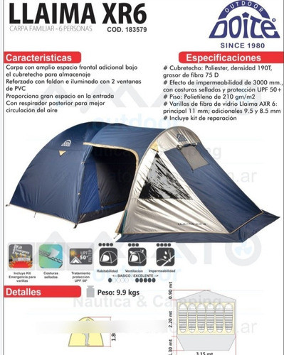 Carpa Doite Modelo Llaima 6 Personas 0