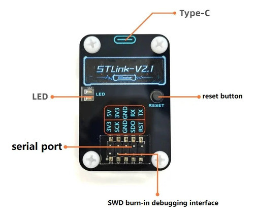 Programador Gravador Stm8 Stm32 St Link V2.1 Nfe + Cabo Usb 1