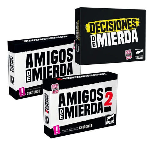 Combo Juego Cartas Amigos De Mierda 1 Y 2 + Decisiones Buro 0