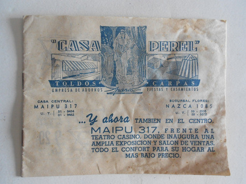 Catálogo 1940 Casa Perel Toldos Carpas 0