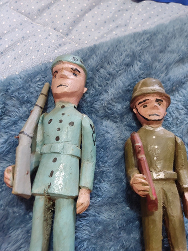 Soldados Madeira Esculpida Anos 70 1
