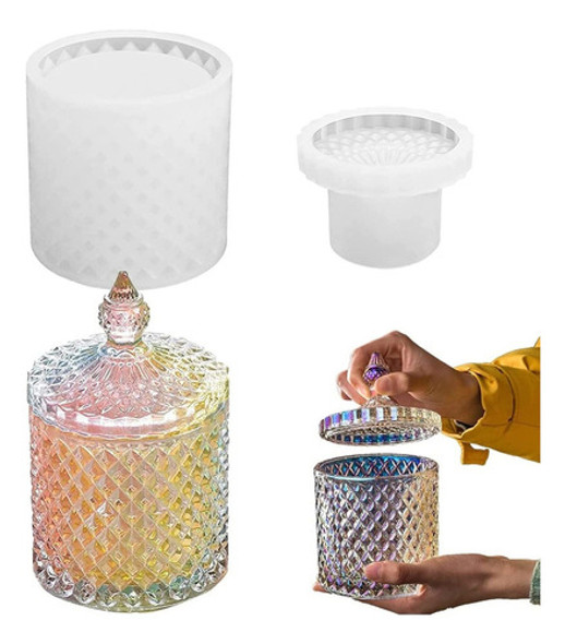 Moldes Grandes De Resina Para Potes De Bugigangas Com Tampa 0