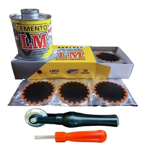 Combo 40 Parches Para Camara 55mm + Solución Reparacion Lm 0