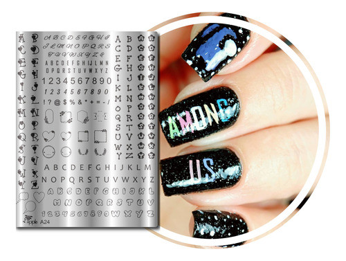 Placa Grande Para Carimbos  Decoração De Unhas Apipila A24 0