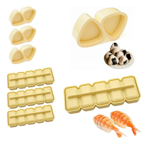 Kit 4 Formas Para Sushi + 4 Formas Oniguiri Bolinho De Arroz 0