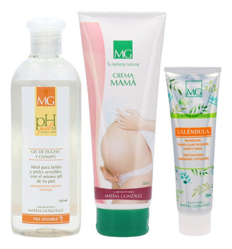 Set Embarazo Matías González Anti Estrías Shampoo Bebé Pezón 0