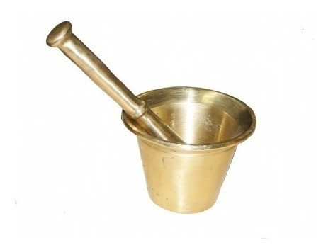 Pilão Almofariz Bronze Alho Caipirinha Temperos Socador Casa 0
