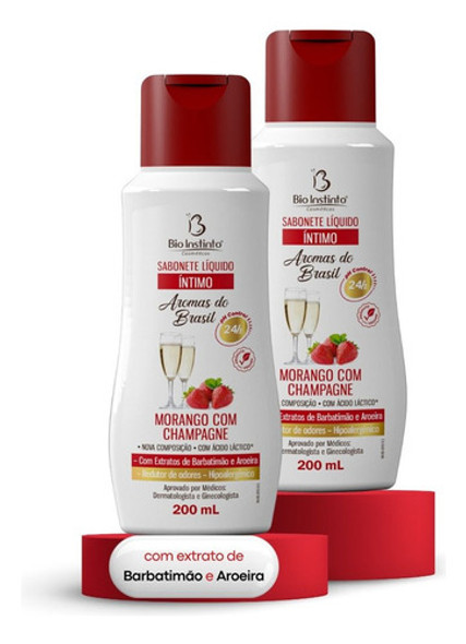 2 Sabonete Líquido Íntimo Feminino Morango-champagne Eficaz 0
