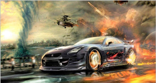 Kit Pintura Con Diamantes 5d Auto De Carreras Negro 30x40cm 0