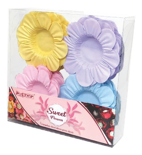 30 Unidades - Forminha Doce Candy Colors - Sweet Flower 1
