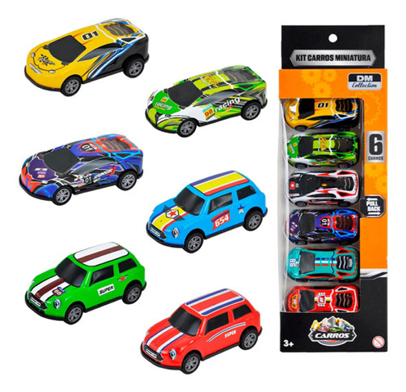 Conjunto 6 Carrinhos Com Fricção Presente Para Crianças 0