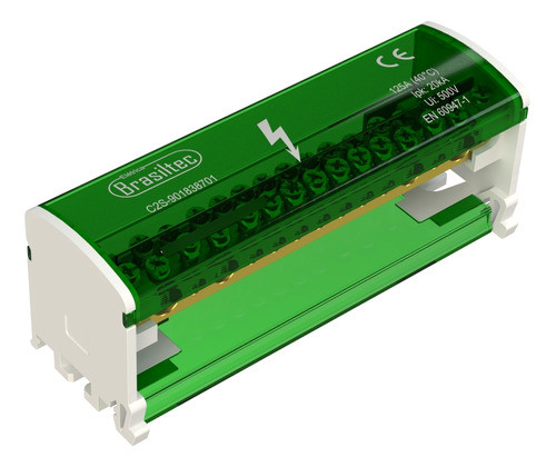 Conector De Distribuicao Verde 15 Furos 125a 0