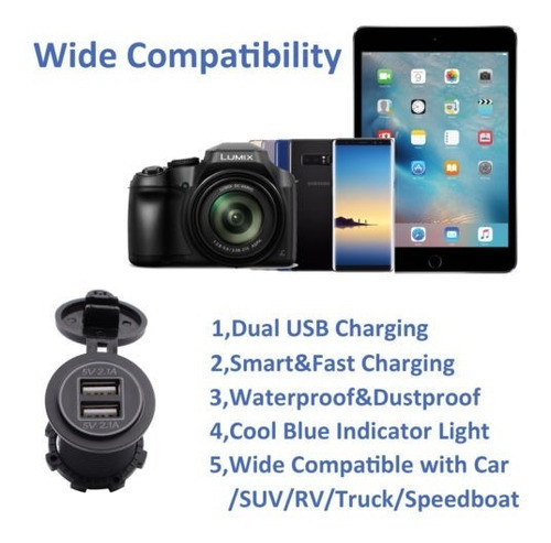 Cargador Enchufe Toma De Corriente 2.1a Y 2.1a Con Un Voltim 1