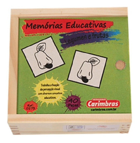 Jogo De Memória Madeira Legumes/hortaliças 40 Peças 1