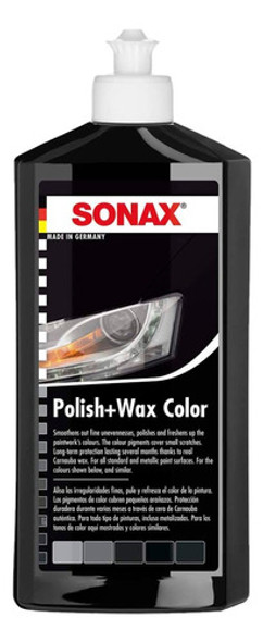 Sonax Polish & Wax Negro 500ml - Pule Y Encera - Cera Pcd 0