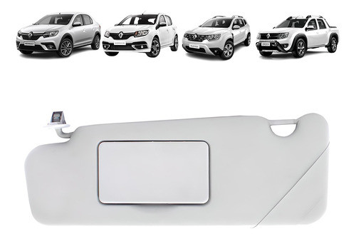 Quebra Sol Cinza C Espelho Renault Logan 2019 2020 Esquerdo 0
