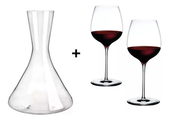 Decanter + 2 Copones Cristal Nude Copa Vino 600 Decantador 1