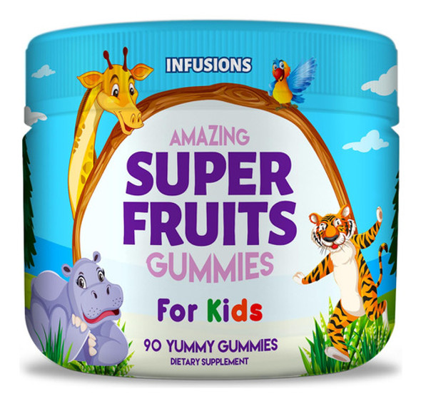 Infusões De Gomas Super Fruit Para Crianças, 90 Unidades De 0