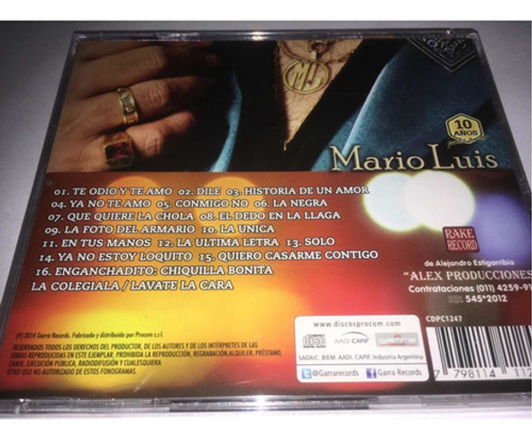 Mario Luis 10 Años Junto A Vos Cd Nuevo Original Cerrado 1