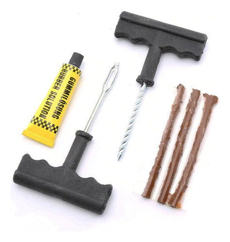 Kit Reparo Pneu Carro Moto Auto Sem Camara Ferramentas 1