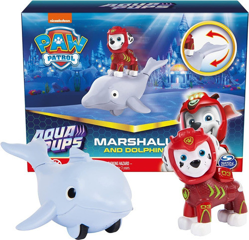 Muñecos Paw Patrol Aqua Pups Marshall And Dolphin 0