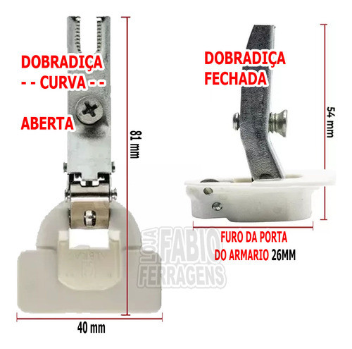 Dobradiça Curva / Alta Para Armário De Aço Itatiaia - 6 Pçs 1