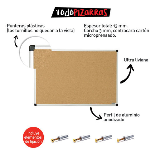 Pizarra Corcho Marco Aluminio Olami 120x180. 1