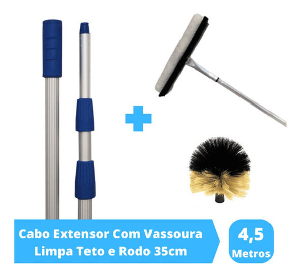 Cabo Extensor 4,5 Metros Vassoura Limpa Gesso E Rodo 35cm 1 Cabo Extensor 4,5 Metros Vassoura Limpa Gesso E Rodo 35cm 1