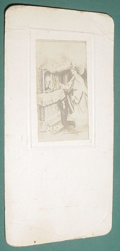 Tarjeta Comunion Religion San Nicolas 1925 Con Fotograbado 0