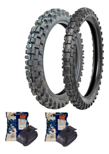 Par Pneu 100/100-18+80/100-21 Cr300 Vipal+camaras Gulfair 0