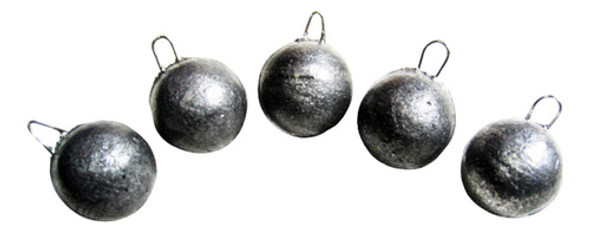 Plomadas De Pesca Tipo Bola 80 Grs. X 5 Unidades 0