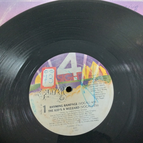 Mc Player  [rhyming Rampage- The Kid's A Wizzard] Raro  1987 0